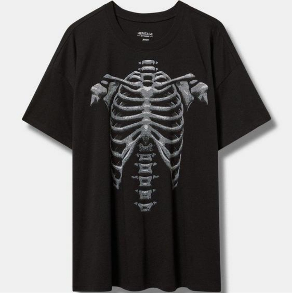 Skeleton Oversized Fit Heritage Jersey Tunic Tee